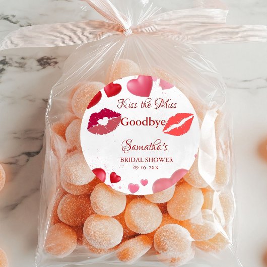 おしゃれなキス ミス グッバイ レッドリップス ブライズシャワー ラウンドシール