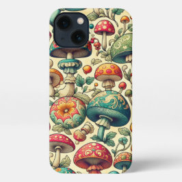 おしゃれなキノコ iPhone 13ケース