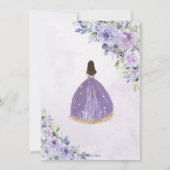 おしゃれなキンチャニエラ 紫 ライラック 花のプリンセス 招待状 (裏面)