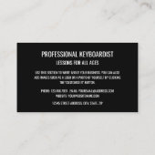 おしゃれなキーボード奏者、プロのミュージシャン 名刺 (裏面)