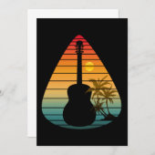 おしゃれなギターピック サンセット 招待状 (正面/裏面)