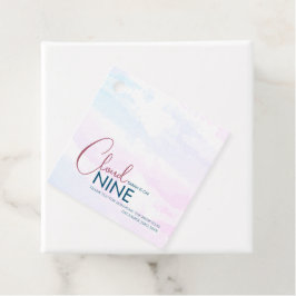 おしゃれなクラウドナインブルー ブライダルシャワー感謝祭 フェイバータグ