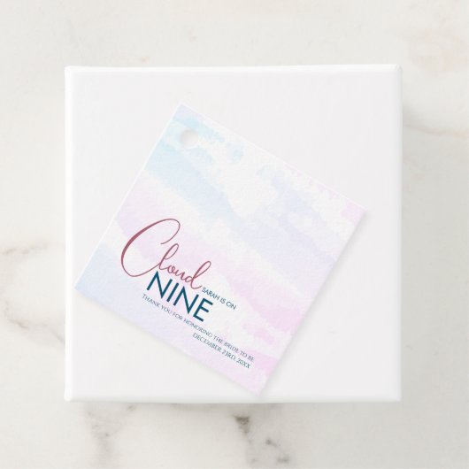 おしゃれなクラウドナインブルー ブライダルシャワー感謝祭 フェイバータグ (インサイチュ)