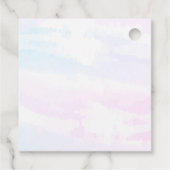 おしゃれなクラウドナインブルー ブライダルシャワー感謝祭 フェイバータグ (裏面)