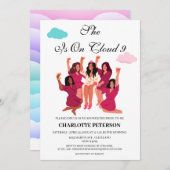 おしゃれなクラウド9 ブライダルシャワー 招待状 (正面/裏面)