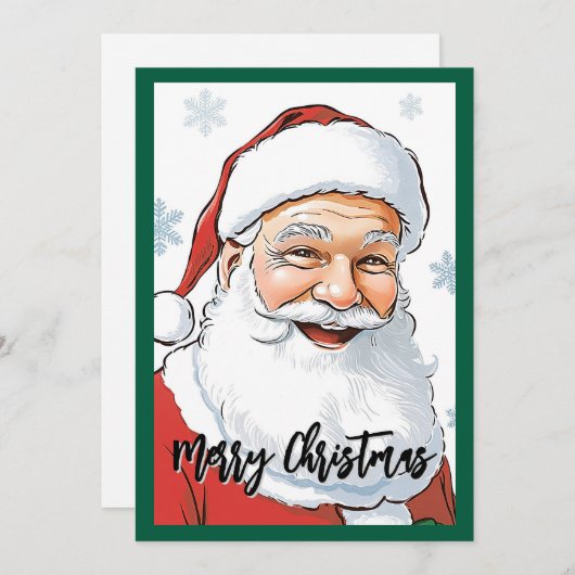 おしゃれなクラシックなサンタクロース シーズンカード (正面/裏面)