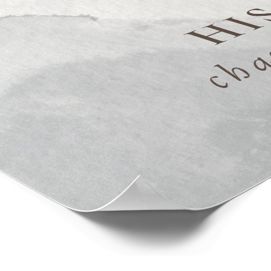 おしゃれなクラシックなローズ 牡丹の花 ウェディング バー メニュー ポスター (角)