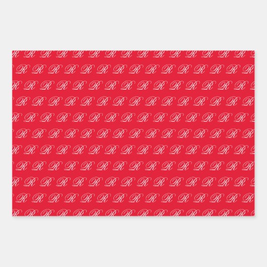 おしゃれなクラシックカリグラフィーイニシャルセット ラッピングペーパーシート (正面)