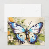 おしゃれなクリエイティブな蝶のイラスト ポストカード (正面/裏面)