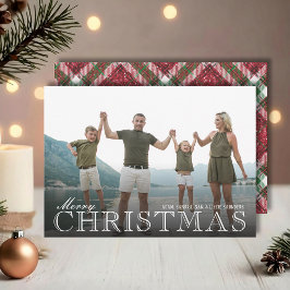 おしゃれなクリスマスのチェック柄の写真 シーズンカード