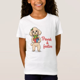 おしゃれなクリスマスの犬の服、おめかしわんこクリスマスTシャツ Tシャツ