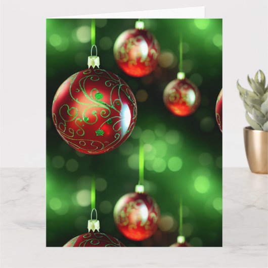 おしゃれなクリスマスオーナメント カード (小さな植物)