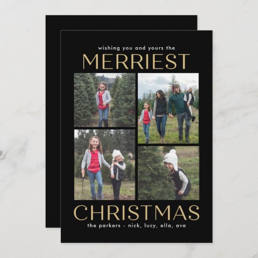 おしゃれなクリスマスカード　写真を貼れるタイプ　編集可能 シーズンカード (正面/裏面)