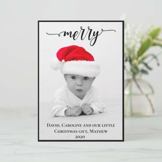 おしゃれなクリスマスカード - 写真付き シーズンカード (スタンド正面)