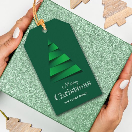 おしゃれなクリスマスツリーのホリデーパーティーギフトタグ ギフトタグ