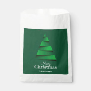 おしゃれなクリスマスツリーのホリデーパーティー フェイバーバッグ