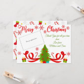 おしゃれなクリスマスツリーの感謝のギフトカードホルダー カード (正面/裏面インサイチュ)
