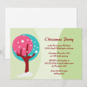 おしゃれなクリスマスツリーパーティー招待状 招待状 (正面/裏面)