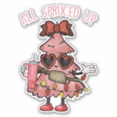 おしゃれなクリスマスツリー 豪華な松の木ライフスタイル シール (正面)