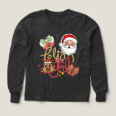 おしゃれなクリスマスデザインの長袖Tシャツ (デザイン正面)