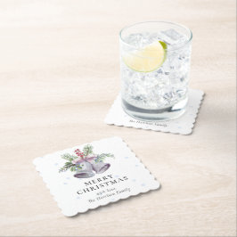 おしゃれなクリスマスベルパーティー エレガントなホリデーシーズン ペーパーコースター