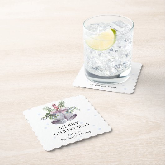 おしゃれなクリスマスベルパーティー エレガントなホリデーシーズン ペーパーコースター (インサイチュ)