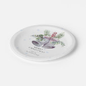 おしゃれなクリスマスベルパーティー エレガントなホリデーシーズン ペーパープレート (アングル)