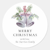 おしゃれなクリスマスベルパーティー エレガントなホリデーシーズン ラウンドシール (正面)