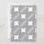 おしゃれなクリスマスボールがデザインされたハッピーシーズンズのグリーティングカード 招待状 (裏面)