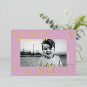 おしゃれなクリスマス写真 箔シーズンカード (立ち正面)