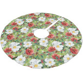 おしゃれなクリスマス ウィンター フローラル ブラッシュドポリエステルツリースカート (アングル)