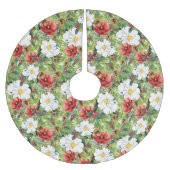 おしゃれなクリスマス ウィンター フローラル ブラッシュドポリエステルツリースカート (正面)