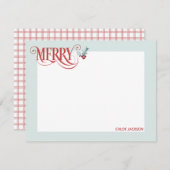 おしゃれなクリスマス＆ホリデーシーズンのグリーティングカード ノートカード (正面/裏面)