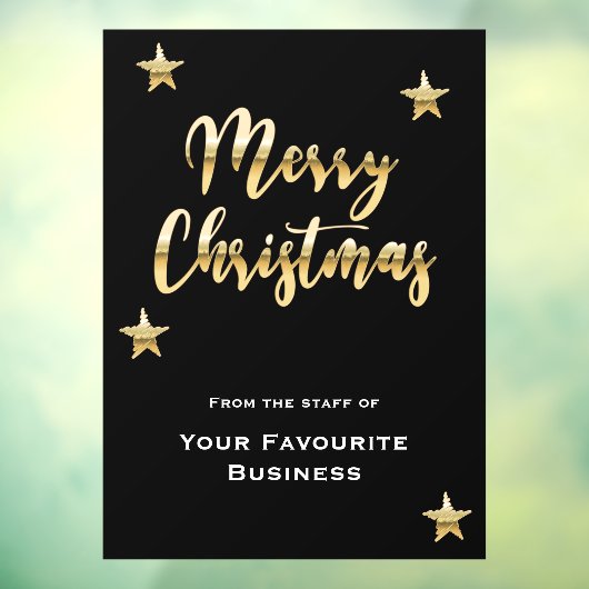 おしゃれなクリスマス　メタリックゴールドブラック ウィンドウサイン (シート3)