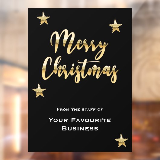 おしゃれなクリスマス　メタリックゴールドブラック ウィンドウサイン (シート2)