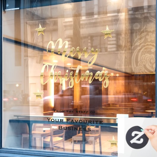 おしゃれなクリスマス メタリックゴールド&ブラック ウィンドウサイン (カフェ窓)