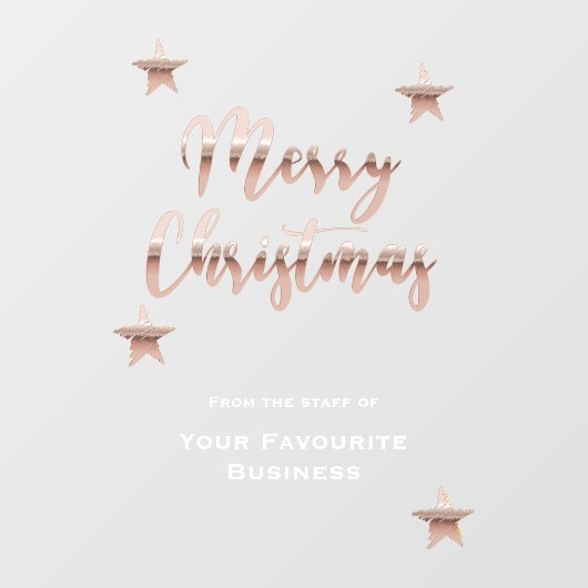 おしゃれなクリスマス　メタリック ローズゴールド ウィンドウサイン (シート)