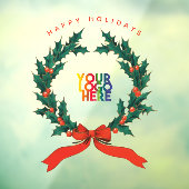 おしゃれなクリスマス リース ビジネス ロゴ ウィンドウサイン (シート3)