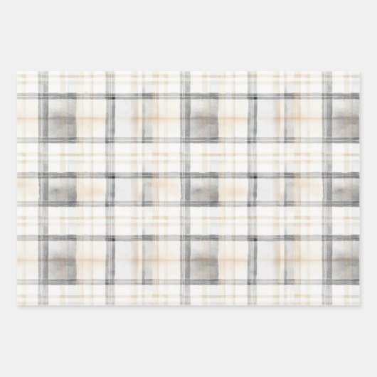 おしゃれなクリームグレー ハート オーナメント ウェディング ラッピングペーパーシート (正面2)