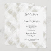 おしゃれなクリームホワイトのストライプ柄のブライズシャワー 招待状 (正面/裏面)