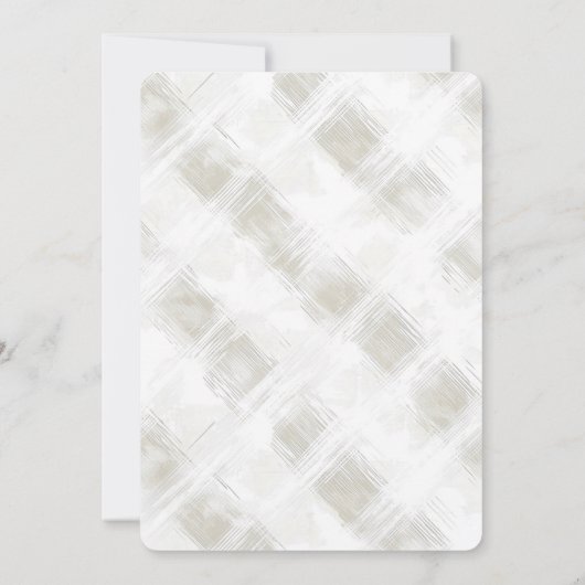 おしゃれなクリームホワイトのストライプ柄のブライズシャワー 招待状 (裏面)