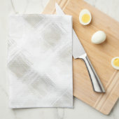 おしゃれなクリームホワイトのストライプ柄の結婚前お披露目パーティー キッチンタオル (四つ折り)