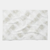 おしゃれなクリームホワイトのストライプ柄の結婚前お披露目パーティー キッチンタオル (横)