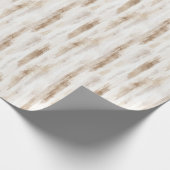 おしゃれなクリームホワイトブラウンストライプの誕生日 ラッピングペーパー (角)