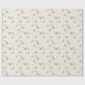 おしゃれなクリーム色の蝶の誕生日 ラッピングペーパー (フラット)