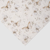 おしゃれなクリーム色の蝶の誕生日 薄葉紙 (詳細)