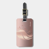 おしゃれなクールガール フェイス シルエット - 名入れ ラゲッジタグ (正面縦)