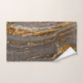 おしゃれなクールブラウンゴールドマーブル模様 バスタオルセット (ハンドタオル)