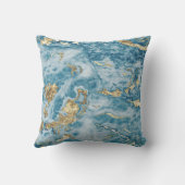 おしゃれなクールブルーのバーガンディ大理石テクスチャ クッション (裏面)