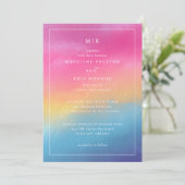 おしゃれなグラデーション水彩結婚式招待状 招待状 (スタンド正面)